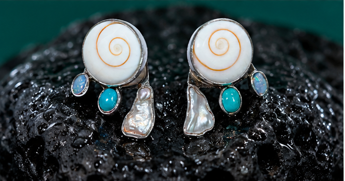 Spiral Shell Drop Studs